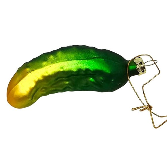 4" Pickle Glass Ornament, Christmas Party Decor - Picture 4 of 4